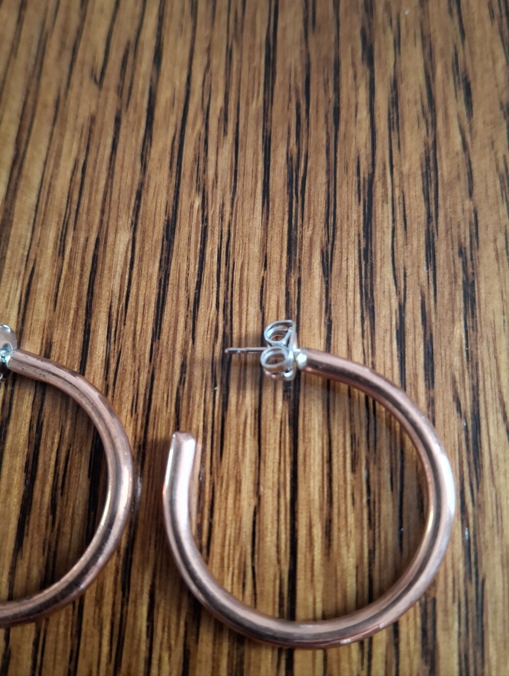 Earrings Native Copper Hoops - Picture 2 of 3